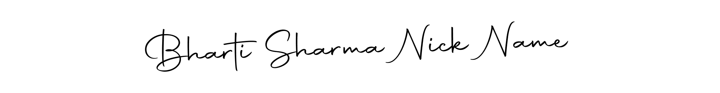 Design your own signature with our free online signature maker. With this signature software, you can create a handwritten (Autography-DOLnW) signature for name Bharti Sharma Nick Name. Bharti Sharma Nick Name signature style 10 images and pictures png