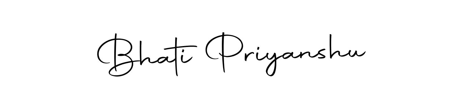 You can use this online signature creator to create a handwritten signature for the name Bhati Priyanshu. This is the best online autograph maker. Bhati Priyanshu signature style 10 images and pictures png
