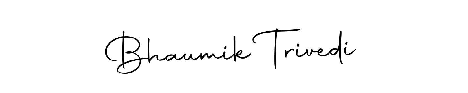 Make a beautiful signature design for name Bhaumik Trivedi. With this signature (Autography-DOLnW) style, you can create a handwritten signature for free. Bhaumik Trivedi signature style 10 images and pictures png