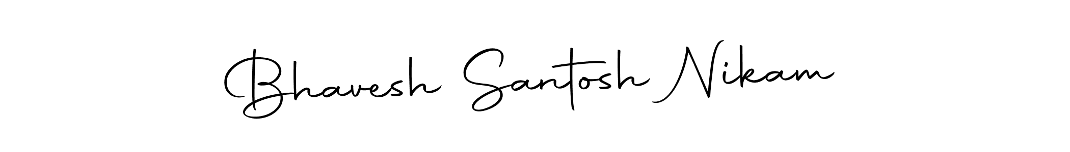 How to make Bhavesh Santosh Nikam name signature. Use Autography-DOLnW style for creating short signs online. This is the latest handwritten sign. Bhavesh Santosh Nikam signature style 10 images and pictures png