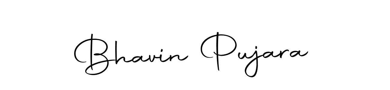 How to make Bhavin Pujara name signature. Use Autography-DOLnW style for creating short signs online. This is the latest handwritten sign. Bhavin Pujara signature style 10 images and pictures png