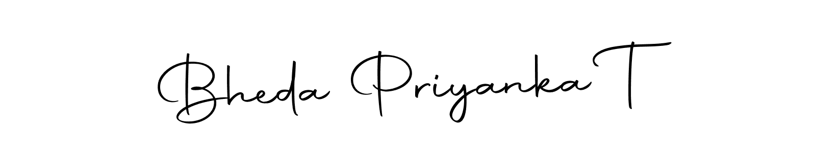 Autography-DOLnW is a professional signature style that is perfect for those who want to add a touch of class to their signature. It is also a great choice for those who want to make their signature more unique. Get Bheda Priyanka T name to fancy signature for free. Bheda Priyanka T signature style 10 images and pictures png