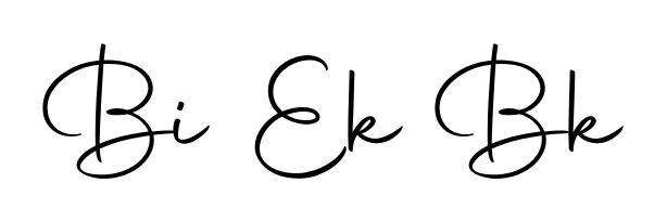 Discover how Bi Ek Bk looks in an executive cursive font (Autography-DOLnW). Perfect for legal documents, invoices, and certificates. Bi Ek Bk signature style 10 images and pictures png