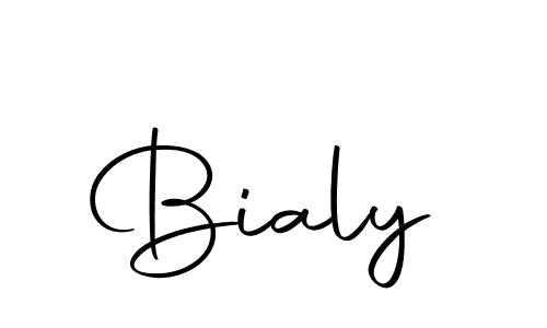 Use a signature maker to create a handwritten signature online. With this signature software, you can design (Autography-DOLnW) your own signature for name Bialy. Bialy signature style 10 images and pictures png