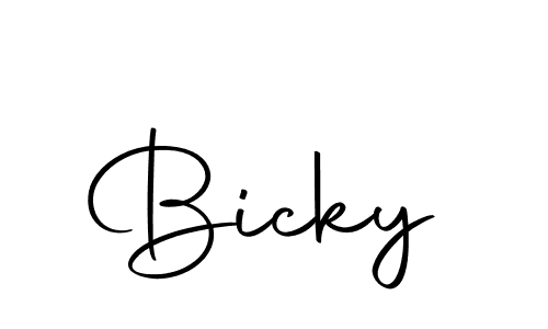 You should practise on your own different ways (Autography-DOLnW) to write your name (Bicky) in signature. don't let someone else do it for you. Bicky signature style 10 images and pictures png