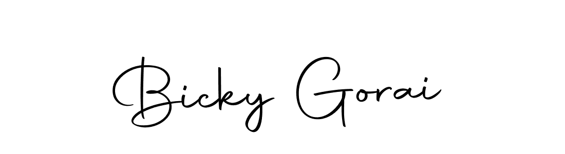How to make Bicky Gorai name signature. Use Autography-DOLnW style for creating short signs online. This is the latest handwritten sign. Bicky Gorai signature style 10 images and pictures png