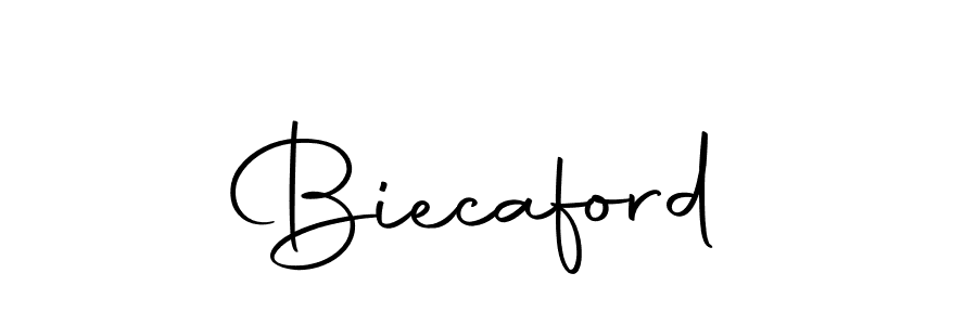 How to make Biecaford name signature. Use Autography-DOLnW style for creating short signs online. This is the latest handwritten sign. Biecaford signature style 10 images and pictures png