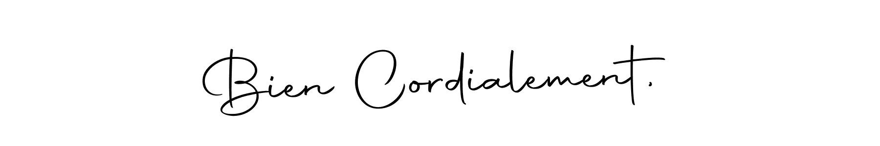 How to make Bien Cordialement, name signature. Use Autography-DOLnW style for creating short signs online. This is the latest handwritten sign. Bien Cordialement, signature style 10 images and pictures png