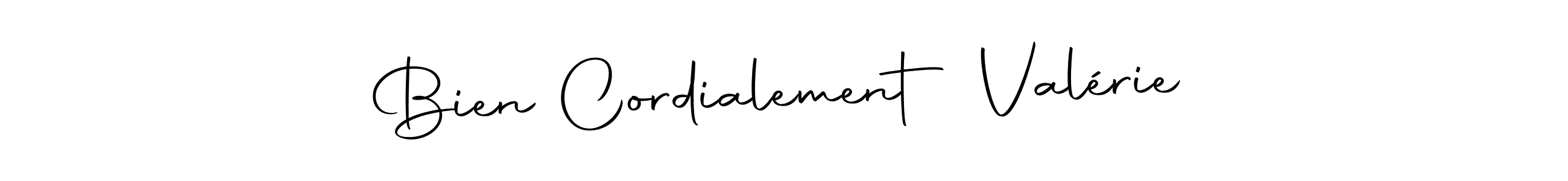 The best way (Autography-DOLnW) to make a short signature is to pick only two or three words in your name. The name Bien Cordialement Valérie include a total of six letters. For converting this name. Bien Cordialement Valérie signature style 10 images and pictures png