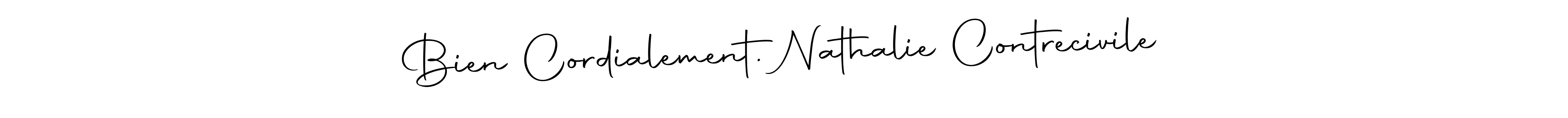 Also You can easily find your signature by using the search form. We will create Bien Cordialement. Nathalie Contrecivile name handwritten signature images for you free of cost using Autography-DOLnW sign style. Bien Cordialement. Nathalie Contrecivile signature style 10 images and pictures png