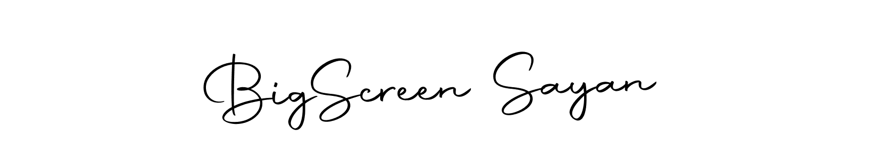 You should practise on your own different ways (Autography-DOLnW) to write your name (Big  Screen Sayan) in signature. don't let someone else do it for you. Big  Screen Sayan signature style 10 images and pictures png