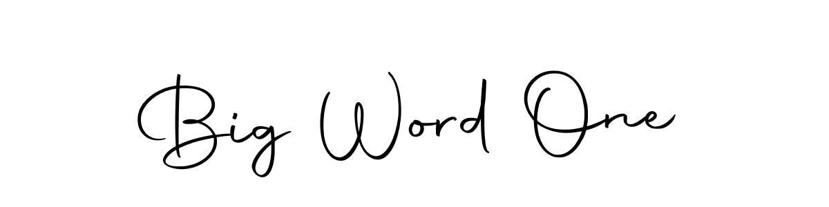 Create a beautiful signature design for name Big Word One. With this signature (Autography-DOLnW) fonts, you can make a handwritten signature for free. Big Word One signature style 10 images and pictures png