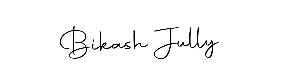 How to make Bikash Jully name signature. Use Autography-DOLnW style for creating short signs online. This is the latest handwritten sign. Bikash Jully signature style 10 images and pictures png