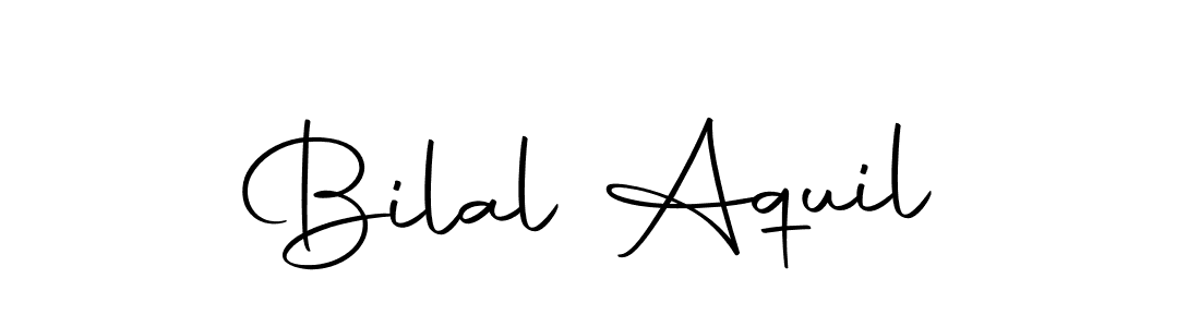 How to make Bilal Aquil name signature. Use Autography-DOLnW style for creating short signs online. This is the latest handwritten sign. Bilal Aquil signature style 10 images and pictures png