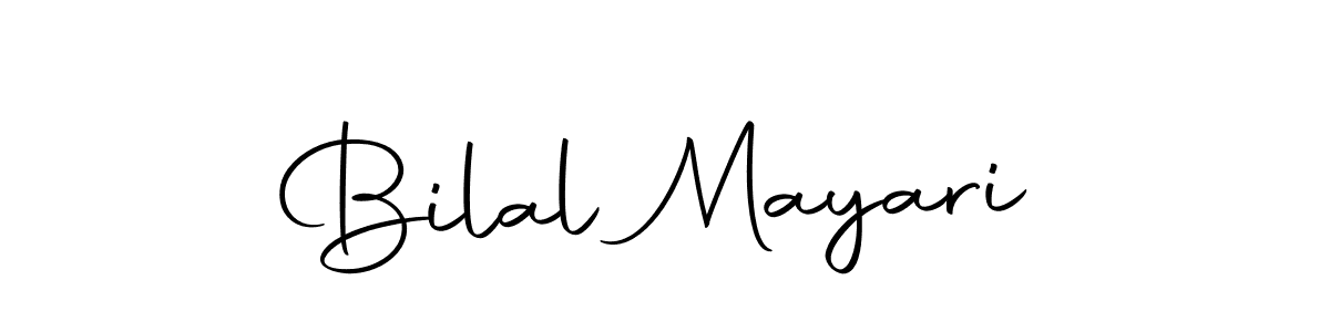 How to make Bilal Mayari name signature. Use Autography-DOLnW style for creating short signs online. This is the latest handwritten sign. Bilal Mayari signature style 10 images and pictures png
