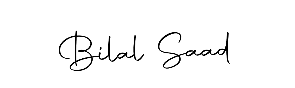 You should practise on your own different ways (Autography-DOLnW) to write your name (Bilal Saad) in signature. don't let someone else do it for you. Bilal Saad signature style 10 images and pictures png