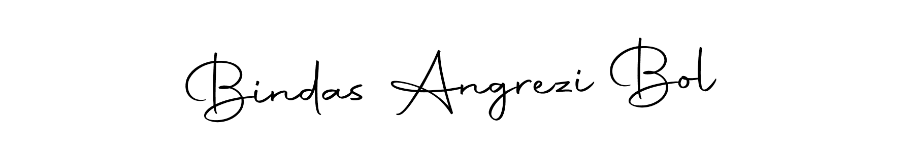 How to make Bindas Angrezi Bol name signature. Use Autography-DOLnW style for creating short signs online. This is the latest handwritten sign. Bindas Angrezi Bol signature style 10 images and pictures png