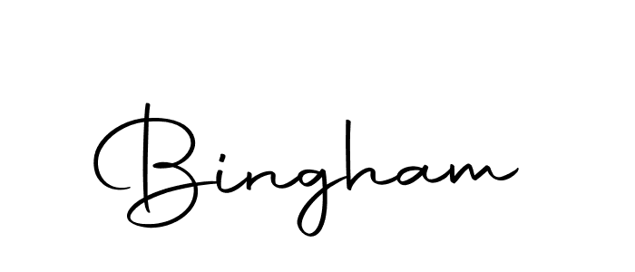 Create a beautiful signature design for name Bingham. With this signature (Autography-DOLnW) fonts, you can make a handwritten signature for free. Bingham signature style 10 images and pictures png