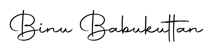 Discover how Binu Babukuttan looks in an executive cursive font (Autography-DOLnW). Perfect for legal documents, invoices, and certificates. Binu Babukuttan signature style 10 images and pictures png