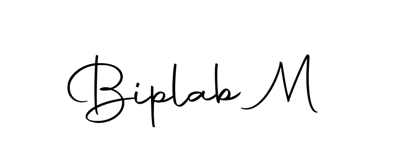 You should practise on your own different ways (Autography-DOLnW) to write your name (Biplab M) in signature. don't let someone else do it for you. Biplab M signature style 10 images and pictures png