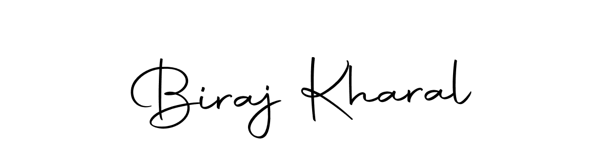 How to make Biraj Kharal name signature. Use Autography-DOLnW style for creating short signs online. This is the latest handwritten sign. Biraj Kharal signature style 10 images and pictures png