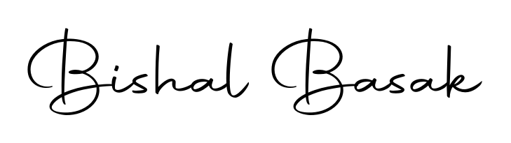 The Autography-DOLnW typeface gives name Bishal Basak a refined look. Suitable for certificates, diplomas, and official verification. Bishal Basak signature style 10 images and pictures png