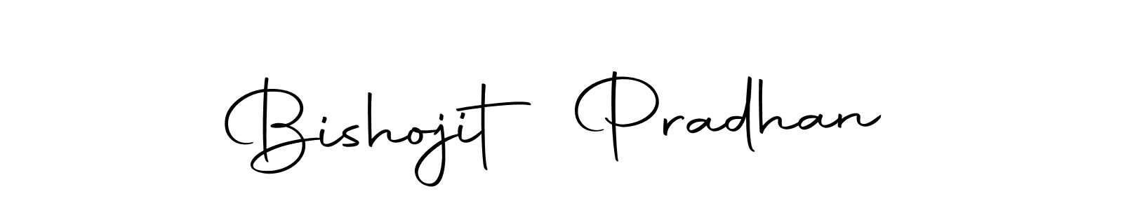How to make Bishojit Pradhan name signature. Use Autography-DOLnW style for creating short signs online. This is the latest handwritten sign. Bishojit Pradhan signature style 10 images and pictures png