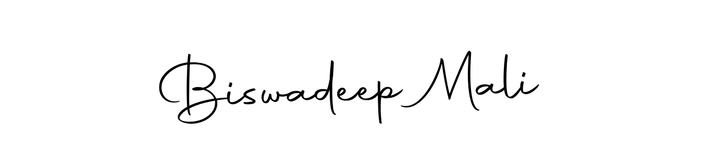 How to make Biswadeep Mali name signature. Use Autography-DOLnW style for creating short signs online. This is the latest handwritten sign. Biswadeep Mali signature style 10 images and pictures png