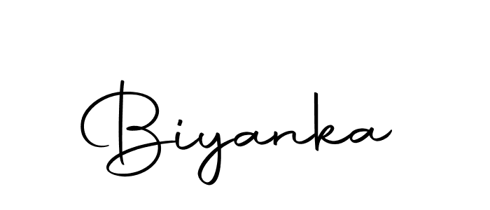 Design your own signature with our free online signature maker. With this signature software, you can create a handwritten (Autography-DOLnW) signature for name Biyanka. Biyanka signature style 10 images and pictures png