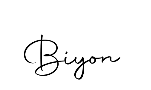 Create a beautiful signature design for name Biyon. With this signature (Autography-DOLnW) fonts, you can make a handwritten signature for free. Biyon signature style 10 images and pictures png