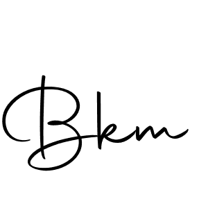 Design your own signature with our free online signature maker. With this signature software, you can create a handwritten (Autography-DOLnW) signature for name Bkm. Bkm signature style 10 images and pictures png