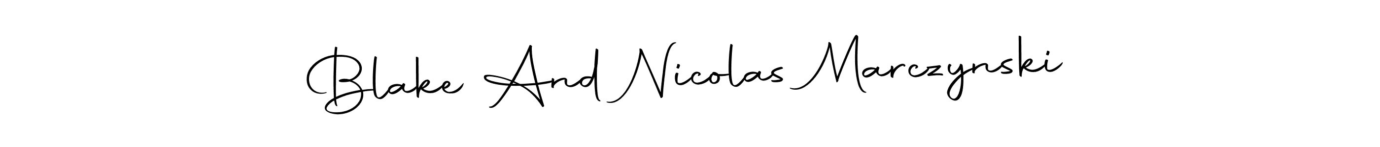 Autography-DOLnW is a professional signature style that is perfect for those who want to add a touch of class to their signature. It is also a great choice for those who want to make their signature more unique. Get Blake And Nicolas Marczynski name to fancy signature for free. Blake And Nicolas Marczynski signature style 10 images and pictures png