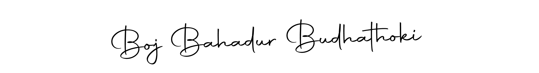 How to make Boj Bahadur Budhathoki name signature. Use Autography-DOLnW style for creating short signs online. This is the latest handwritten sign. Boj Bahadur Budhathoki signature style 10 images and pictures png