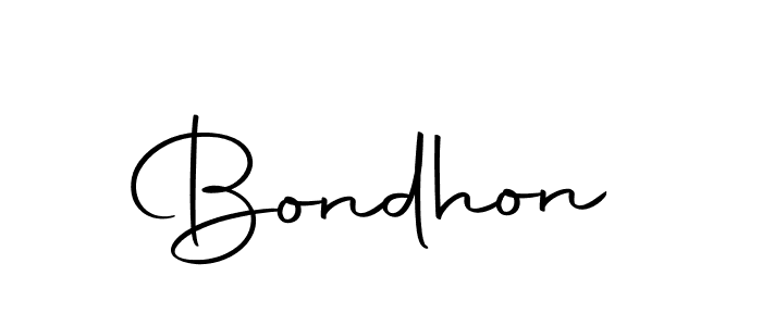 Design your own signature with our free online signature maker. With this signature software, you can create a handwritten (Autography-DOLnW) signature for name Bondhon. Bondhon signature style 10 images and pictures png