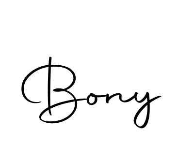 Design your own signature with our free online signature maker. With this signature software, you can create a handwritten (Autography-DOLnW) signature for name Bony. Bony signature style 10 images and pictures png