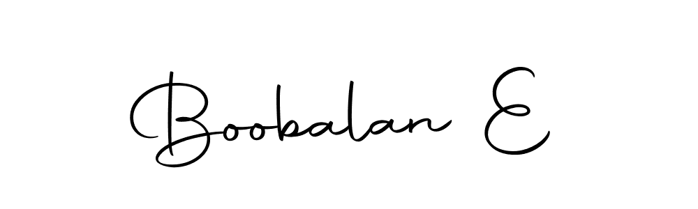 The best way (Autography-DOLnW) to make a short signature is to pick only two or three words in your name. The name Boobalan E include a total of six letters. For converting this name. Boobalan E signature style 10 images and pictures png