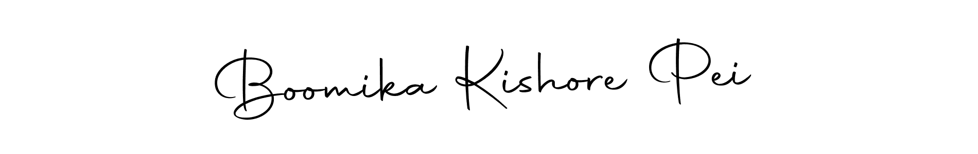 The best way (Autography-DOLnW) to make a short signature is to pick only two or three words in your name. The name Boomika Kishore Pei include a total of six letters. For converting this name. Boomika Kishore Pei signature style 10 images and pictures png