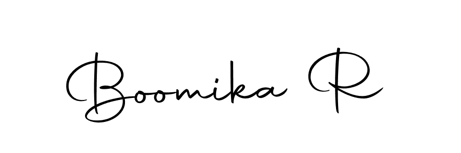 The best way (Autography-DOLnW) to make a short signature is to pick only two or three words in your name. The name Boomika R include a total of six letters. For converting this name. Boomika R signature style 10 images and pictures png