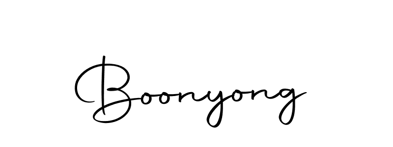 Design your own signature with our free online signature maker. With this signature software, you can create a handwritten (Autography-DOLnW) signature for name Boonyong. Boonyong signature style 10 images and pictures png