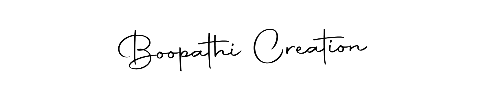 Create a beautiful signature design for name Boopathi Creation. With this signature (Autography-DOLnW) fonts, you can make a handwritten signature for free. Boopathi Creation signature style 10 images and pictures png