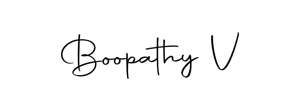 Design your own signature with our free online signature maker. With this signature software, you can create a handwritten (Autography-DOLnW) signature for name Boopathy V. Boopathy V signature style 10 images and pictures png