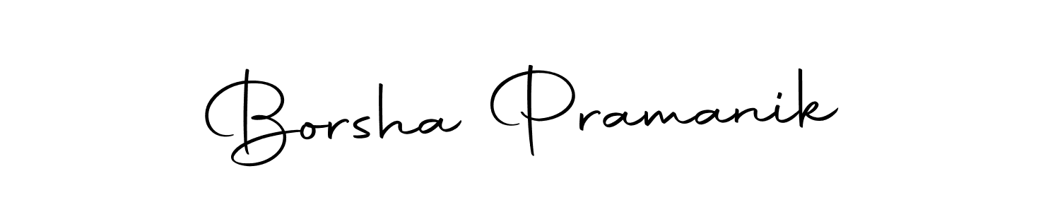 How to make Borsha Pramanik name signature. Use Autography-DOLnW style for creating short signs online. This is the latest handwritten sign. Borsha Pramanik signature style 10 images and pictures png