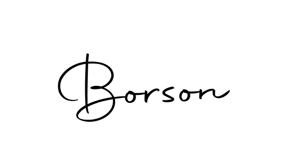 Design your own signature with our free online signature maker. With this signature software, you can create a handwritten (Autography-DOLnW) signature for name Borson. Borson signature style 10 images and pictures png