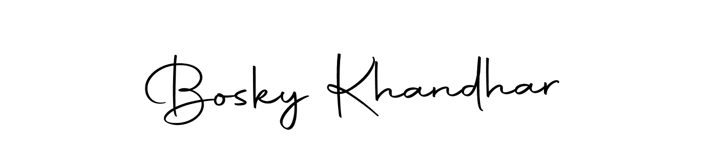Create a beautiful signature design for name Bosky Khandhar. With this signature (Autography-DOLnW) fonts, you can make a handwritten signature for free. Bosky Khandhar signature style 10 images and pictures png