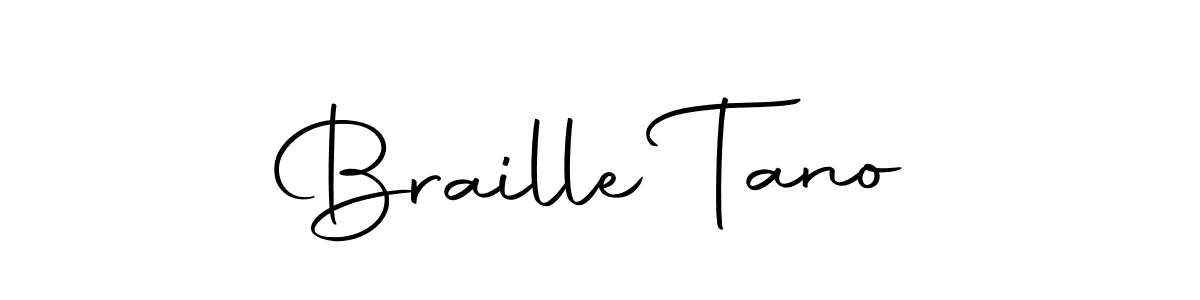 Similarly Autography-DOLnW is the best handwritten signature design. Signature creator online .You can use it as an online autograph creator for name Braille Tano. Braille Tano signature style 10 images and pictures png