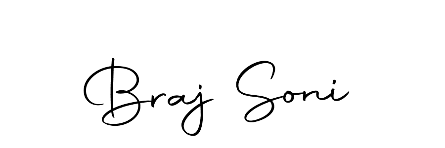 Design your own signature with our free online signature maker. With this signature software, you can create a handwritten (Autography-DOLnW) signature for name Braj Soni. Braj Soni signature style 10 images and pictures png