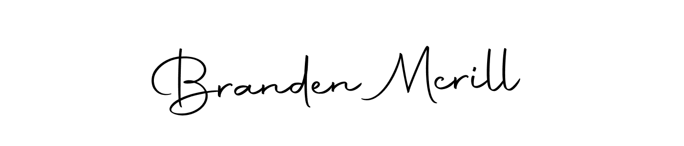 Autography-DOLnW is a professional signature style that is perfect for those who want to add a touch of class to their signature. It is also a great choice for those who want to make their signature more unique. Get Branden Mcrill name to fancy signature for free. Branden Mcrill signature style 10 images and pictures png