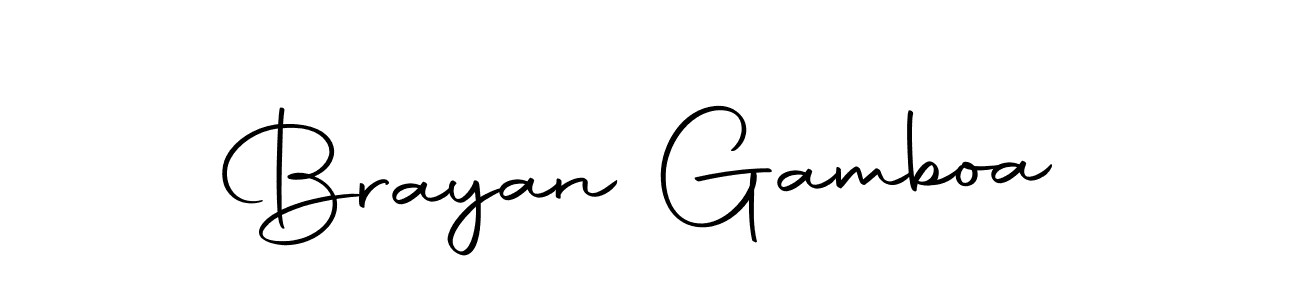 How to make Brayan Gamboa name signature. Use Autography-DOLnW style for creating short signs online. This is the latest handwritten sign. Brayan Gamboa signature style 10 images and pictures png