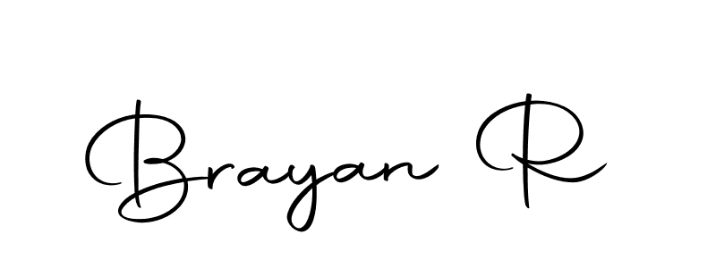 How to make Brayan R name signature. Use Autography-DOLnW style for creating short signs online. This is the latest handwritten sign. Brayan R signature style 10 images and pictures png