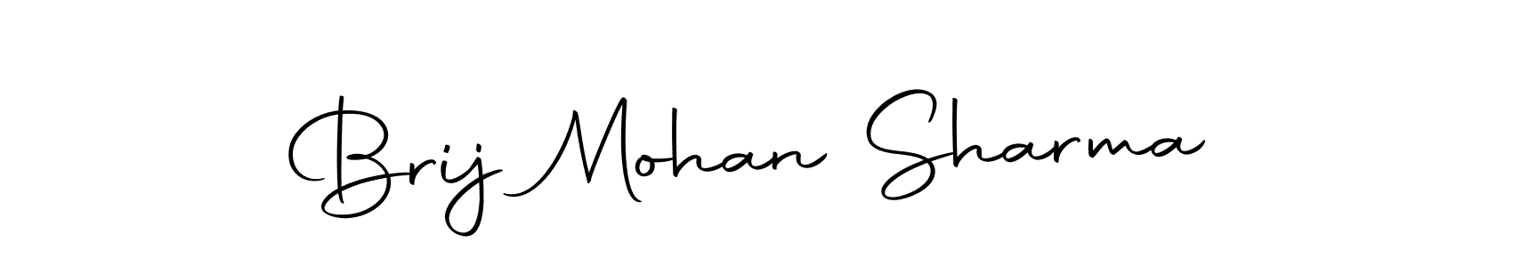 How to make Brij Mohan Sharma name signature. Use Autography-DOLnW style for creating short signs online. This is the latest handwritten sign. Brij Mohan Sharma signature style 10 images and pictures png